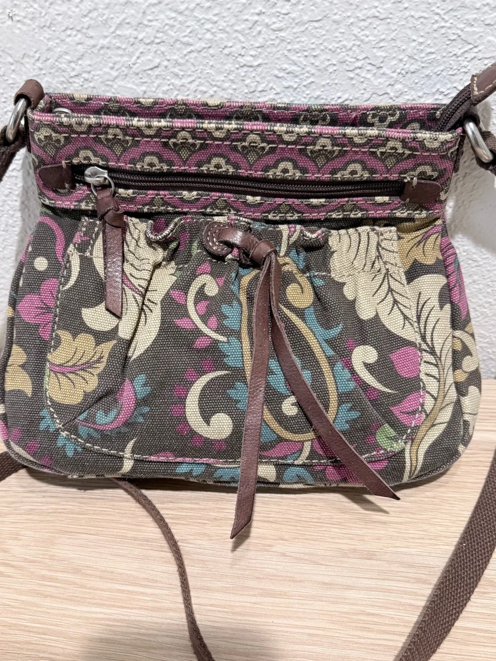 Vintage Paisley Canvas Crossbody Bag
